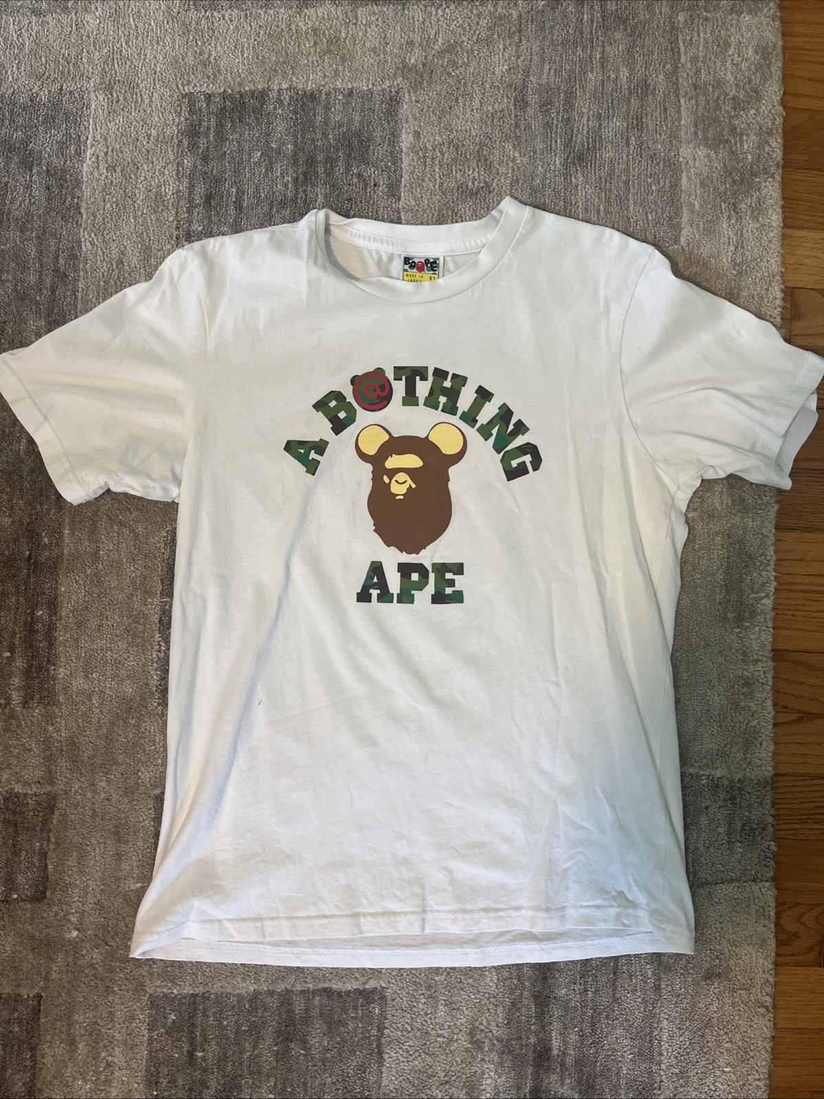 Bape X Bearbrick Logo Graphic T-Shirt in White Size XL
