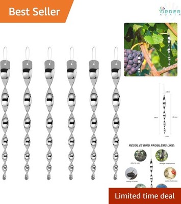 Bird Repellent Reflective Scare Rods 6pcs Outdoor Patio Pool Garden