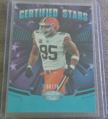 2025 Panini Certified Certified Stars Myles Garrett #CST-MGT Mirror Teal /75