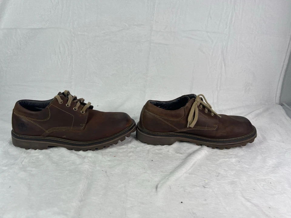 Timberland Zapatos Hombre 11.5 M Cuero Marrón Con Cordones Buen Estado Foto 4 de 4