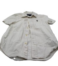 Ralph Lauren Performance Boys White Button Down Oxford Short Sleeve Top Size 6