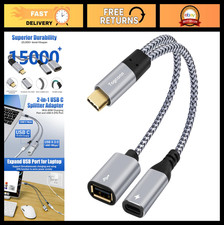 2 in 1 USB C to USB OTG Adapter  PD Charger Splitter Y Cable, Fast Charging for