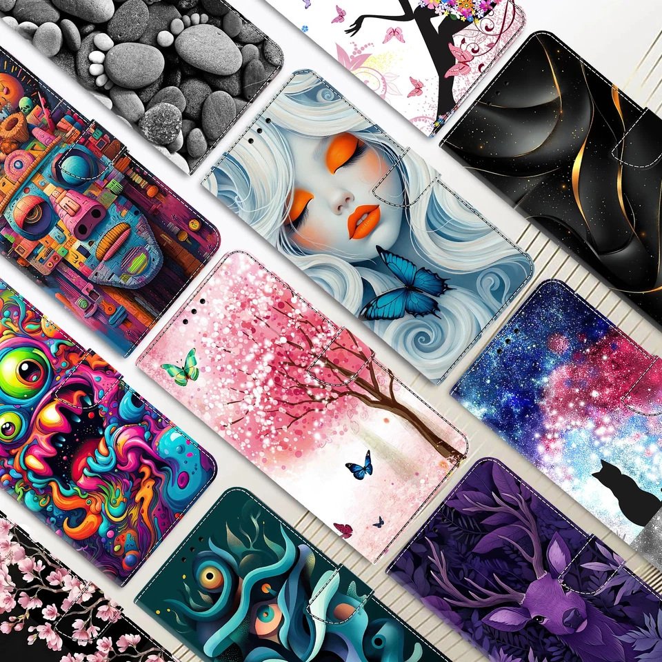 Girl Flower Wallet Phone Case for Samsung A34 A35 A15 A16 A55 A07 A54 A53 A24 - Image 2 of 4