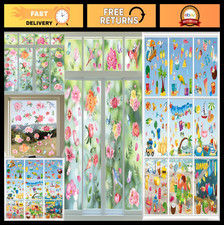 79PCS Spring  Summer Window Clings - Colorful Seasonal Decor for Home  Office