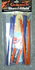 General's SketchMate Charcoal & Graphite Drawing Kit Pencil & Eraser Set 9 Piece