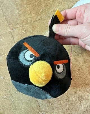 New Angry Birds Plush Black Bomb Bird Stuffed Animal 5'' Rovio Toy Factory 2024