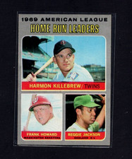 1969 TOPPS - 1969 A.L. HOME RUN LEADERS - KILLEBREW - HOWARD - REGGIE JACKSON