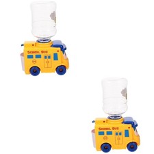 2pcs School Bus Small Water Dispenser Toy Tiny Water Dispenser Mini Cooler