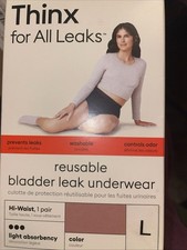 1 THINX for All Leaks Hi-Waist Reusable Bladder Light Leak Underwear LARGE Rose