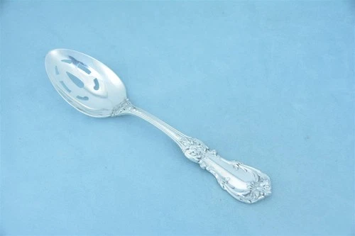 Reed & Barton Burgundy Sterling Silver 8-3/8" Pierced Serving Spoon No Monogram