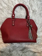 Charming Charlie - Faux Leather Satchel - Red