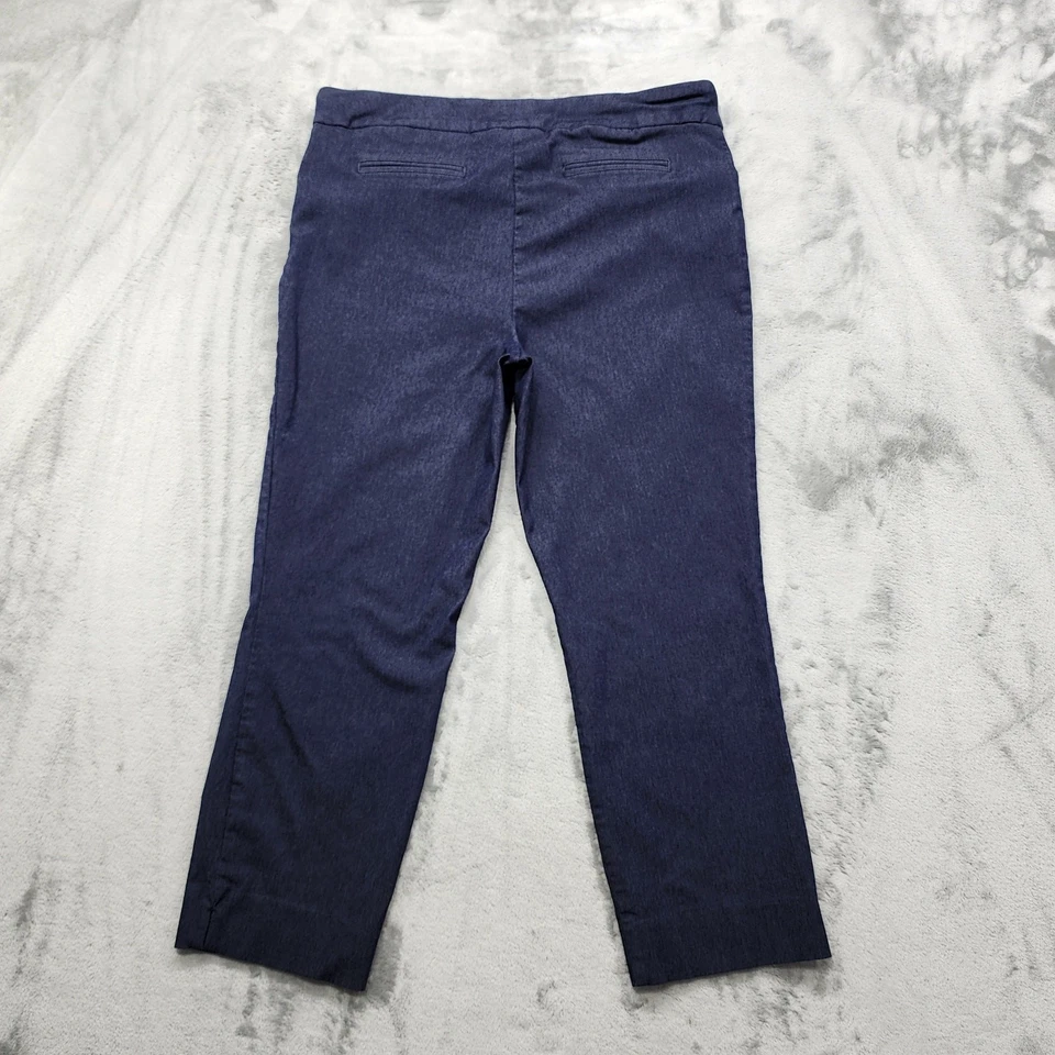 Pantalones Hilary Radley para mujer XL azules tirar de frente plano tiro medio elástico recto Foto 2 de 4