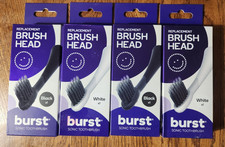 Burst Replacement Electric Toothbrush Heads -2 White and 2 Black - NEW in Boxes