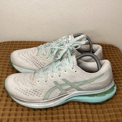 Asics Womens Sz 9 Gel Kayano 28 1012B047 White Green Running Shoes Sneakers