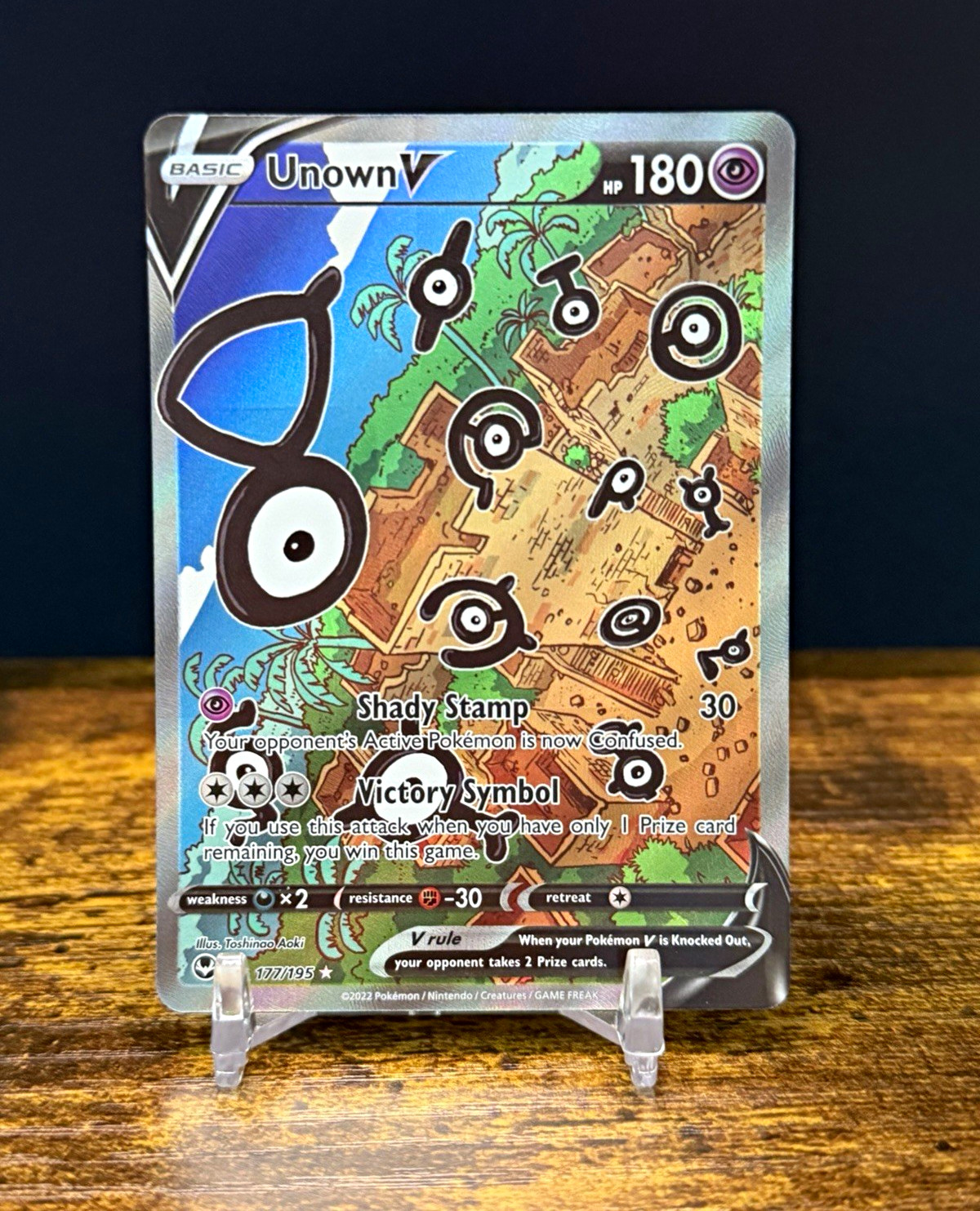 Unown V 177/195 Swsh12 Silver Tempest Ultra Rare Holo Full Art 180 HP
