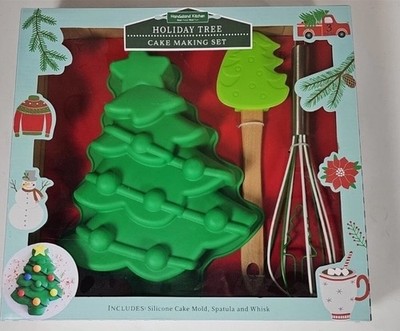 Handstand Kitchen Holiday Christmas Tree Cake Bake Set Multicolored 3 pc NEW