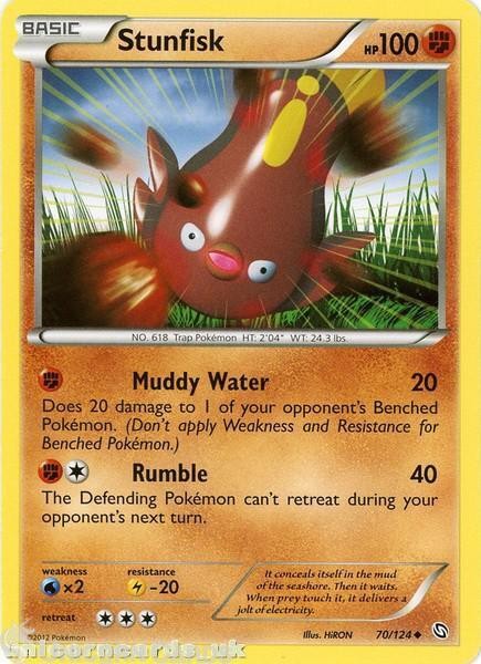 Stunfisk 70/124 BD2 Uncommon Mint Pokemon Card
