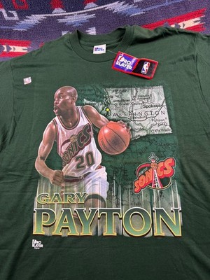 Size XXL - 90s Seattle Super Sonics Vintage Gary Payton Pro Player NBA Tee Shirt