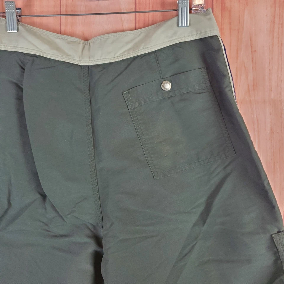 Abercrombie & Fitch Board Shorts Mens 34 Green Nylon Drawstring Swimwear Beach - Image 4 of 4