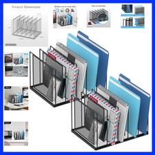 File Organizer for Desk, 5-Section Vertical File Sorter, Paper Holder Organiz...