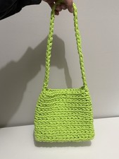 Aerie Neon Green Woven Braided Purse Shoulder...