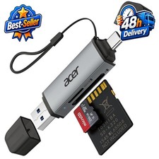 Acer USB C SD Card Reader, Dual Slot Adapter for MicroSD SD Cards