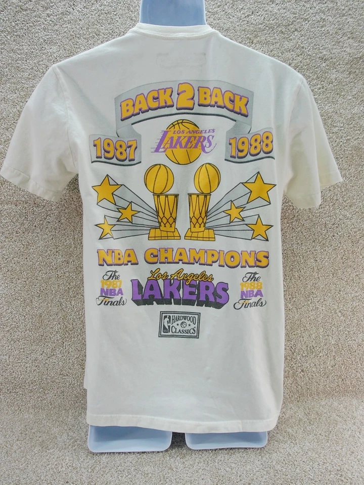 Camisa Mitchell and Ness Hardwood Classics NBA Mediana Lakers color blanco Foto 2 de 4