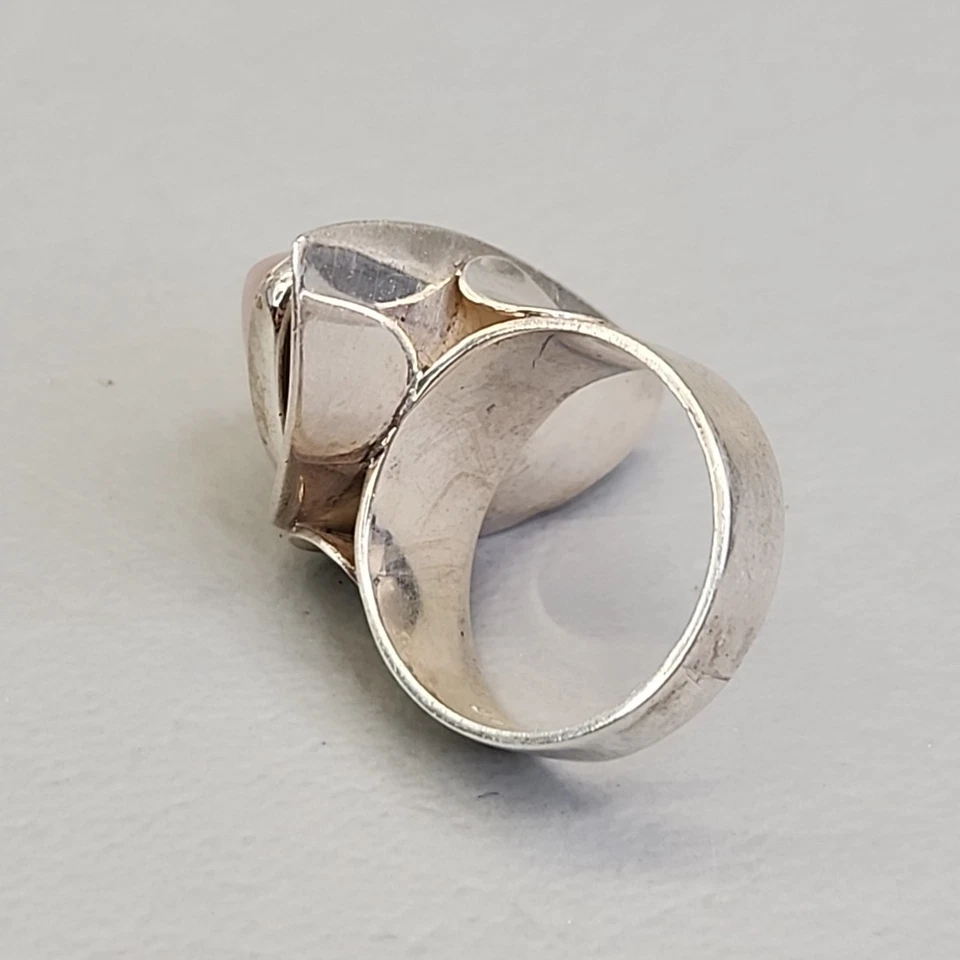 Anillo Cuarzo Rosa Plata de Ley Rosa Firmado Mexicano 6.5 Foto 4 de 4