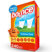 Bounce Fabric Softener Dryer Sheets, Outdoor Fresh Scent, 240 Count