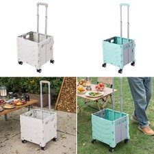 45L Folding Boot Cart Shopping Trolley Case Storage Box On Wheels Crate Car