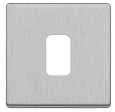 MK K24331 SCR  1 Module Modular Front Plate with Mounting Frame Satin Chrome