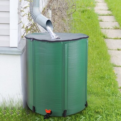 50 / 66 / 100 Gallon Portable Rain Barrel Water Collector Tank w/ Spigot Filter