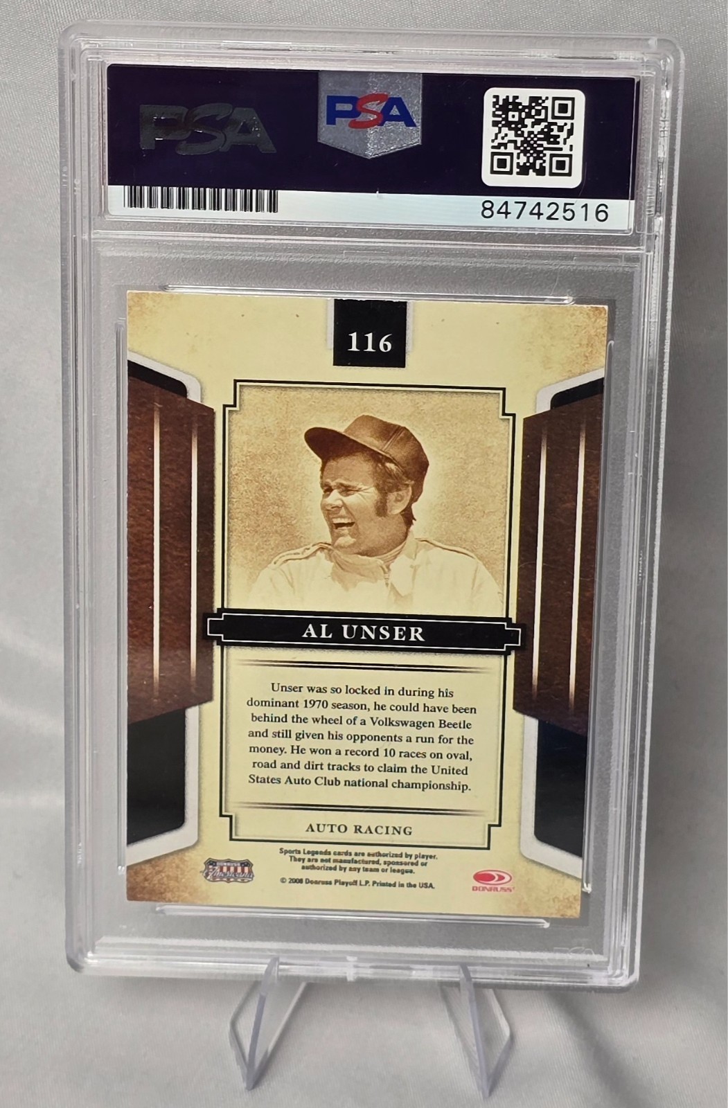 1970 54th Indy 500 Program AL UNSER WIN + PSA/DNA 2008 Donruss On-Card Auto view 4