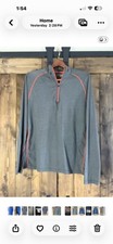 Cloudveil Gray Quarter Zip Shirt Size Large Distressed Mens Xl