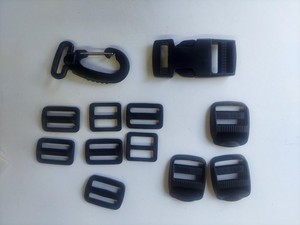 1 Inch Plastic Tri Glides, D-ring, clips for straps & webbing lot of 1" tension