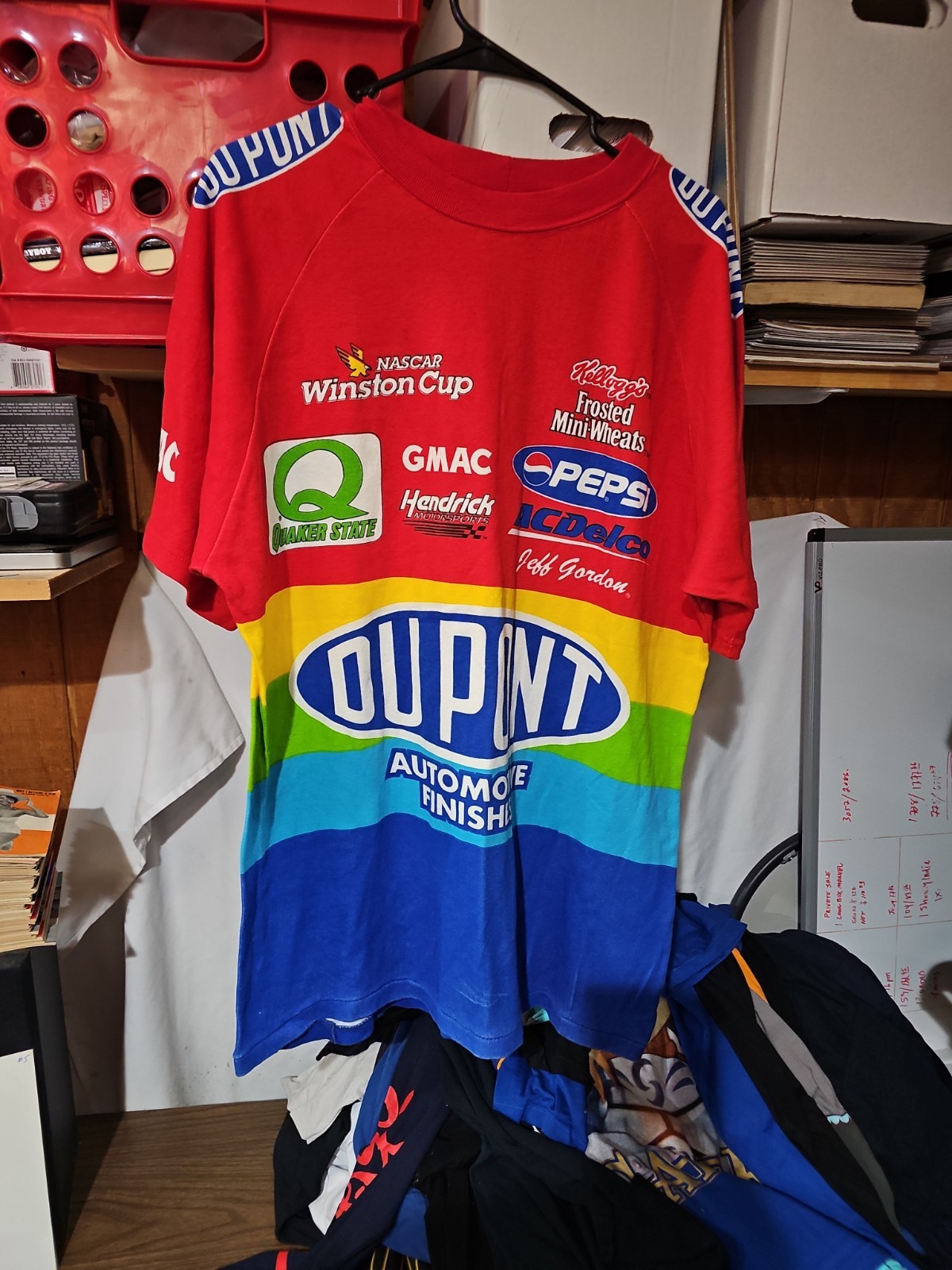VINTAGE AOP 90s NASCAR #24 JEFF GORDON XL 22.5x28 T-SHIRT GRAIL HANG TAG (SHT1)