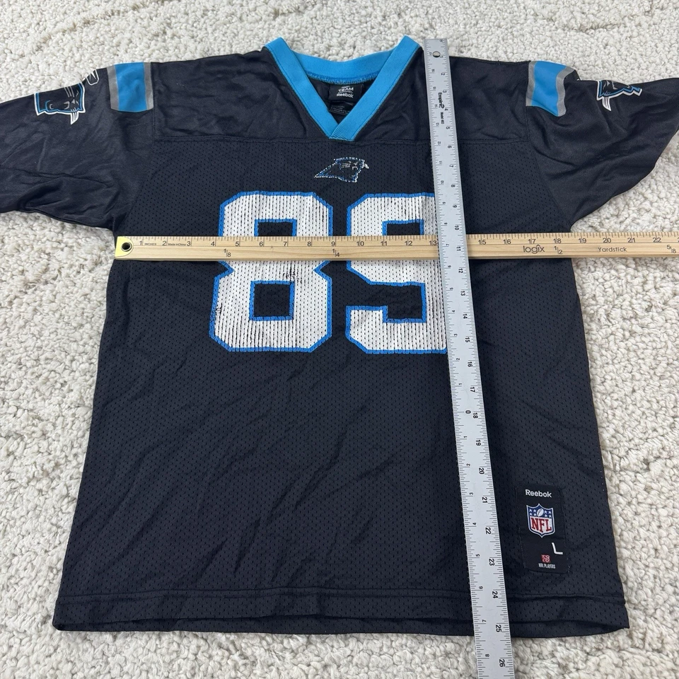 Camiseta de Colección Carolina Panthers Steve Smith Niños Talla L (14-16) Reebok Negra #89 Foto 4 de 4