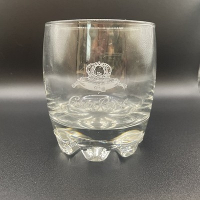 CROWN ROYAL Whiskey Glass Low Ball Rocks 8 Point HEAVY  Bottom Made In ITALY