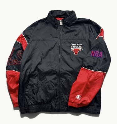 Vintage Men s Starter Chicago Bulls Windbreaker Jacket NBA Warmup 90s Sz XL
