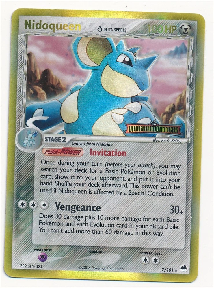 2006 POKEMON EX DRAGON FRONTIERS DELTA SPECIES NIDOQUEEN HOLO #7/101 LP