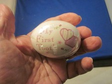 "My First Tooth" Porcelain Light PINK Tooth Keepsake Box