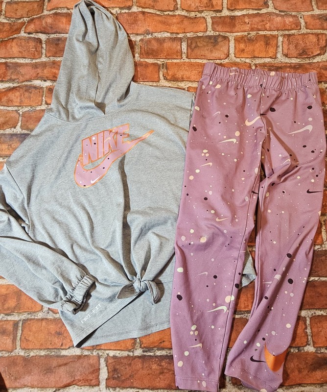 Nike Dri Fit Girls Hooded Shirt Legging Set Outfit Sz 6x 6