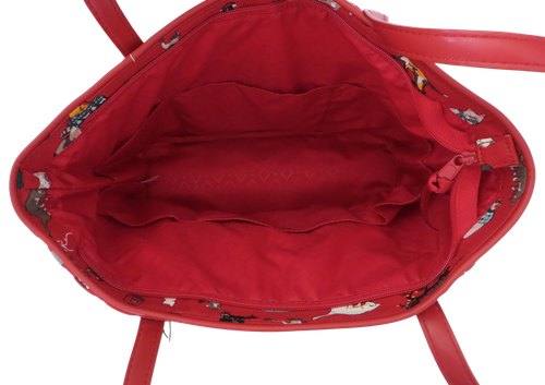 Neu Neu mit Etikett Vera Bradley Urlaub Katzen Kätzchen Weihnachten kleine getrimmte Beuteltasche Handtasche ROT - Bild 12 von 16
