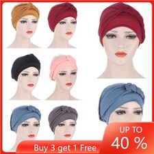 Women Hijab Head Scarf Wrap Head Hats Muslim Turban Chemo Caps Islamic Bonnet