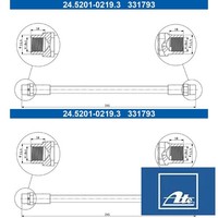 2X Bremsschlauch ATE 24.5201-0219.3 2 BremsschläUche Rechts Links Hinten