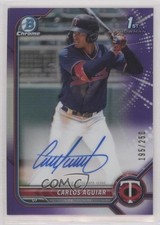 2022 Bowman Chrome Prospect Purple Refractor 195/250 Carlos Aguiar Auto 0ok8