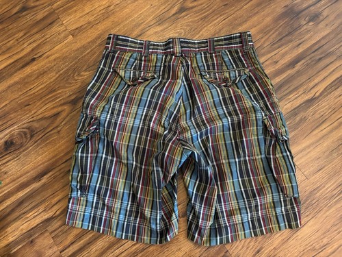 Polo Ralph Lauren Vintage Multicolor Plaid Shorts Mens 36 Cargo Pockets - Picture 2 of 6