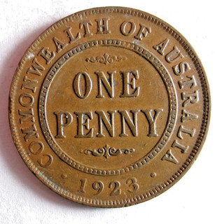 1923 AUSTRALIA PENNY Excellent Scarce Date Coin Lot S12A