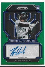 2022 Prizm #RA-VE Ryan Vilade Green Prizm Rookie Auto-Rockies Jersey # 31/50