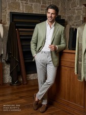 ISAIA Napoli 100 Cashmere Sport Coat Blazer Green Plaid Men's 52 EU / 42 US